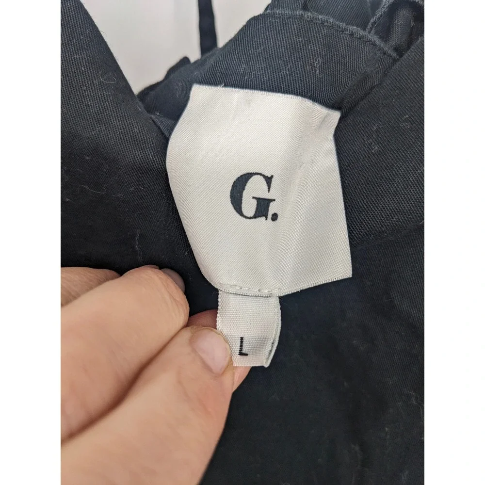 G Label by Goop Flutter Sleeve Top Black Large Tie Back Ruffle Shirt Boho Casual
